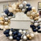 Ballon Girlande Marineblau, Luftballons Girlande mit Marineblau, Sandweiß, Metallballon,Ballon Geburtstag Mann Frau, Ballongirlanden Set für Geburtstags Graduierung Hochzeit Brautparty Party Deko