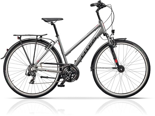 Airtracks 28 Zoll Damen Trekking Fahrrad Area Lady Trekkingrad 21 x Gang Shimano RD- TY500 SGS Silber - Rahmenhöhen 44cm 48cm 52cm - Modelljahr 2026