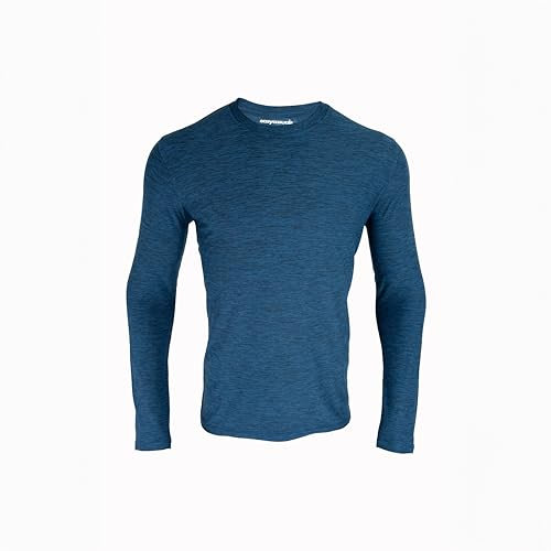 easy casuals Quick-Dry Athletic Long Sleeve T-Shirt: Moisture-Wicking, Stretchable - Lightweight & Durable Performance Wear (UK, Alpha, L, Regular, Regular, Light Navy Space dye)