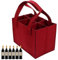 YWKJDDM Felt Portable Wine Tote Carrier with Divider - Beer & Bottle Holder for Travel, Picnic & Barbecue (6 Bottles)