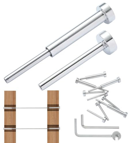 VEVOR Kit de garde-corps de câble invisibles, lot de 20, récepteur invisible 1/8 acier inoxydable T316 extrémité de goujon de sertissage, tendeur de sertissage 1/8 pour poteau en bois/métal, argent