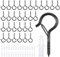 Invalidism 30pack Q-Hanger Hooks with Safety Buckle Heavy Duty Ceiling Screw Hooks for Outdoor String Lights Fairy Lights and Cable Clips