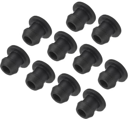 QUARKZMAN Silikonstopfen Silikon Lochstopfen Gummistopfen Blindstopfen Flacher Typ Rund Stopfen Abdeckstopfen für Küchen Gummischotts, Dichtungsstopfen, 6 mm Durchmesser, Schwarz, 10 Stück