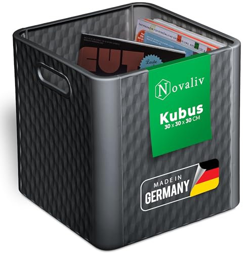 Novaliv Box 30x30x30 cm Kunststoff Boxen für Kallax Regal Körbe 30x30 Aufbewahrungsbox Regal als Schrank Kisten ideal als Kisten für Kallax Regal Faltboxen 30x30x30 cm Falt box 30x30 als Kallax Kiste