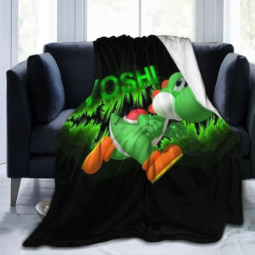 Yoshi Niedliche Überwurfdecke, leicht, gemütlich, für Couch und Bett, superweich und warm, Flanell-Fleece-Mikrofaser, Überwurfdecken für alle Jahreszeiten