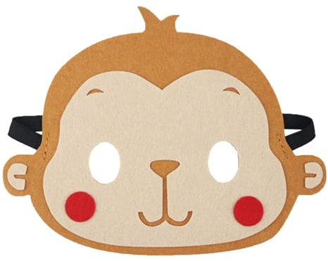 Jtnohx Filz Tiermasken, 10 Stück Halloween Maske für Kinder, Tier Kostüm für Geburtstag Party Supplies（Affenmasken）