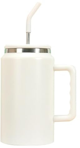 Vriusi 50 Oz Tumbler with Handle, Mug with Straw Handle Tumbler for High Capacity Drinks, Insulated Tumbler 50-Ounce Water Cup Coffee Mug Keep Cold High Capacity with Lid for Coffee