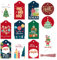 48pcs geschenkanhänger Weihnachten,12 Designs Muster weihnacht geschenkanhänger mit Kordel Weihnachten für deko Weihnachten Geschenke,weihnachtskarten