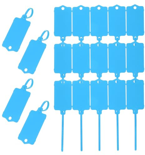 PATIKIL 100 Stück kennzeichnungsschilder kunststoff, Wasserdichte Kunststoff-Versandschilder Schlüsselaufbewahrungsmarker Wiederverwendbar, Blau 2,48 x 1,46 Zoll