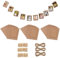 APKOL 30 stücke Fotorahmen aus Pappe,15.5 x 11.5 cm DIY Kraftpapier Bilderrahmen Hängende Wanddekoration mit 30 stücke Clips und 3 stücke Hanf Seile Set für Geburtstag/Hochzeit/Jubiläum(Braun)