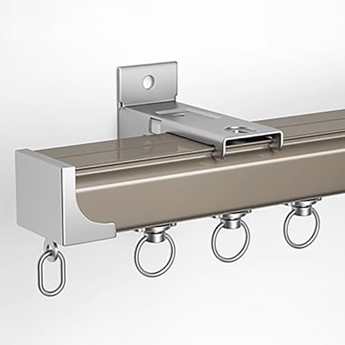Gardinenschiene Outdoor-Vorhangschiene zur Wandmontage Auf Der Terrasse, Champagnerfarbenes Schiebevorhangschienensystem für Hochbett /Etagenbett, Raumteiler-Aluminium-Gardinenschiene(4.3m/14.1ft)