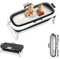 LZQ Faltbare Badewanne Erwachsene Tragbare Klappbare mobile Badewanne Foldable Bathtub 138X62X52cm Badewanne für Badezimmer und Dusche (Schwarz, Ohne Badewannenmatte)