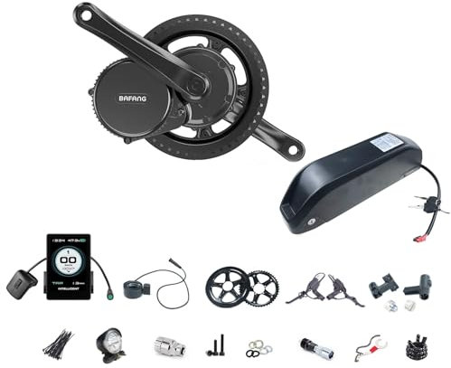 Bafang Mittelmotor mit Akku 36V 250W 48V 750W 1000W BBS01B BBS02B BBS03B BBS-HD G340 Motor mit optionalem E-Bike Display Custom E-Bike Umbausätze für BB68-120mm Mountainbike