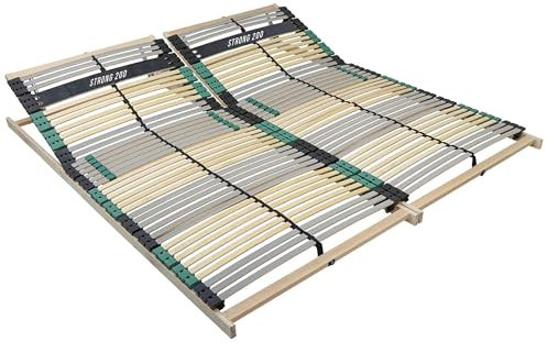 Sleepneo Extra Stabiler Premium Lattenrost 180x200, bis 200Kg belastbar, Kopfteil verstellbar, 42 Latten, 7 Zonen Lattenrost aus Buche und verstärkter Birke, Made in Germany