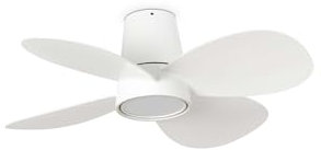 Faro Klover Ventilador de techo pequeño de 4 aspas blanco mate con luz 2700-4000-6000K