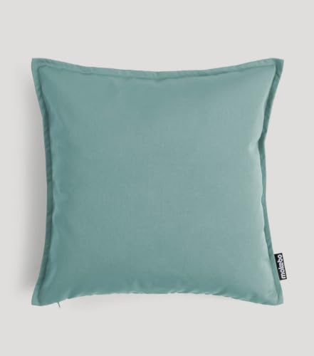 mokebo Outdoor Kissen 'Die Auszeit', (45x45cm) Sofakissen oder Kissen für Balkon, Terasse oder Garten, Dekokissen Bezug aus feinem Outdoorstoff in Eukalyptus