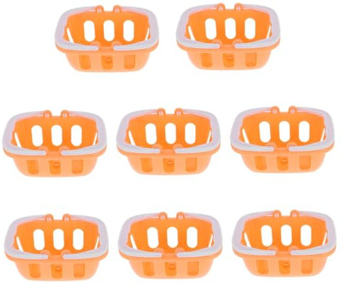 Milisten 8pcs Mini Plastic Shopping Baskets for Grocery Playset with Handles for Pretend Play Easter Egg Storage and Creative Role Play Activities