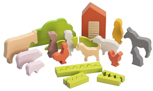 Betzold Bausteinset „Bauernhof“ – Holzset als kreative Pausenaktivität für Gruppenaktivitäten