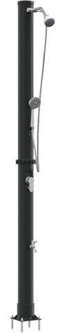 vidaXL Ducha Solar Exterior con Cabezal de Mano 217 cm, 20 L, Altura Ajustable, Hecha de Plástico y Metal Resistente, Jardín y Piscina, Moderno y Ecológico, Ideal para Enjuagarte en