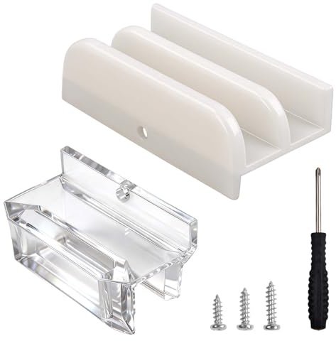 INJOYTEC M6219 Sliding Shower Door Bottom Guide Suitable for Sliding Shower Door, Plastic Rails for Glass Showers Doors Compatible with 1/2 inch and 3/8 inch Glass Track Grooves
