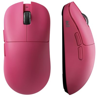 YUNZII M1 Mouse Gaming Wireless Sensore PAW3311 (Rosa) | 5 Pulsanti Programmabili, BT/2.4G/USB-C, 7 Livelli Regolabili fino a 10000 DPI, Polling 1000Hz Rate, Software per Win/Mac