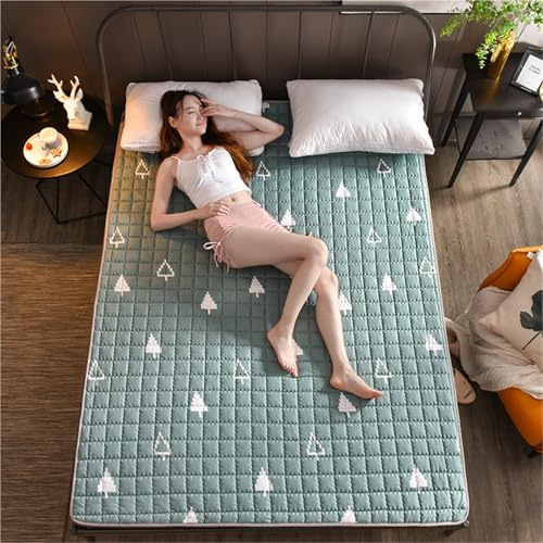 hxoity Matratze Tatami Schlafmatte Weich Nicht Schlupfig Studentenwohnheimmatratze Cartoonstil Japanische Futon -Matratze Bodenbettkissen Liege Couch Bodenbett Futon Matte