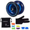 MAGICYOYO Profi Responsive JoJo für Kinder und Erwachsene, Anfänger Jojos, Magic Yoyo K1-Plus Jo-jo Ball mit JoJo-Saiten+ Tasche+ Yo-yo Handschuh+ Jo Jo Hubstacks Set, dunkelblau