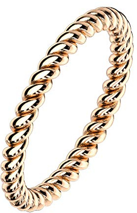Mianova Damen Ring Schmaler Geflochtener Fingerring