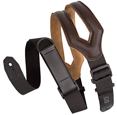 Levy's Leathers Right Height Series Ledergurt für Gitarre | Breite 7,6 cm | Dunkelbraun | (MRHSS-DBR)