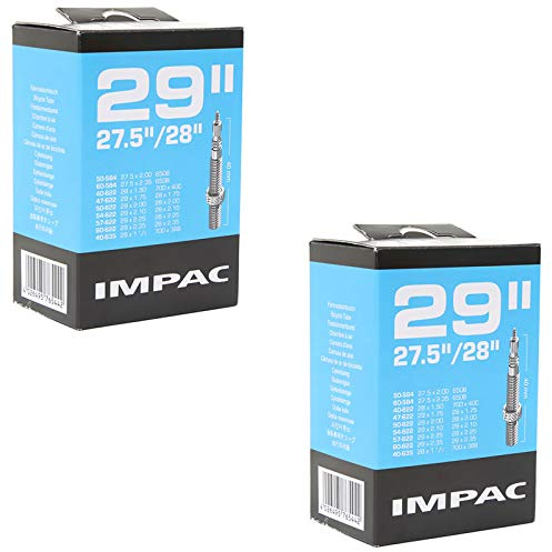 Impac Unisex Mountainbike-Innenschläuche Zoll x, Presta-Ventil (Paar) passend für 27,5 (2-2, 28, 29 (1,75-2,35), Schwarz, 27.5 (2-2.35) (1.75-2.35)
