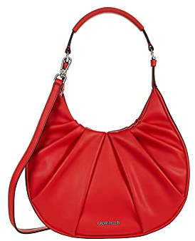 Calvin Klein Myla Novelty Hobo Shoulder Bag, Crimson