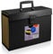 Almineez Large 18 Pocket A4 Expanding File Organiser Document Paper Folder Storage Holder with Snap Lock Clip & Carry Handle - Perfect for Home School Office Cabinet Letter Invoices (Black)
