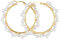 Heideman Ohrringe Globosus Damen - aus hochwertigem Edelstahl- gold farbend poliert - Ohrschmuck für Frauen mit 4mm Perle weiß - Creolen mit 37mm Durchmesser
