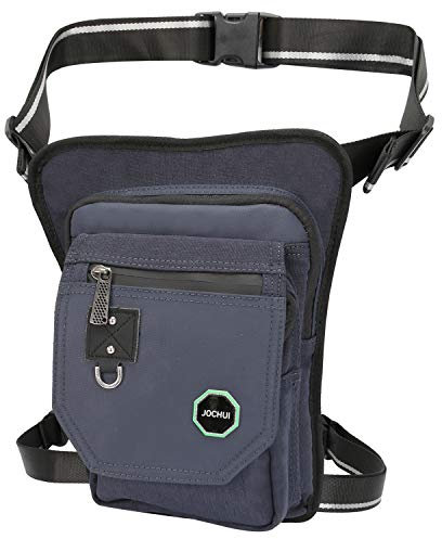 Larswon, Oberschenkeltasche – Taktische Hüfttasche für Motorrad, wasserdicht, Marineblau, Large