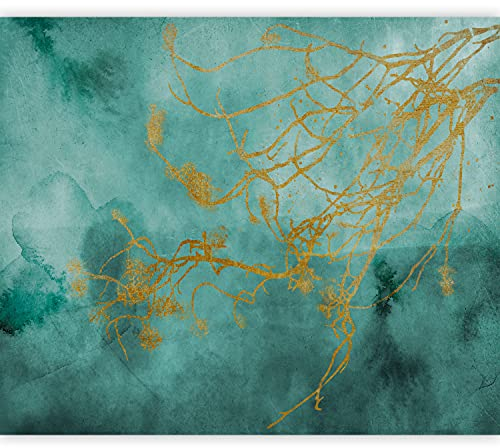 murando - Vlies Fototapete Natur 350x256 cm Vlies Tapeten Wandtapete XXL Moderne Wanddeko Design Wand Dekoration Wohnzimmer Schlafzimmer Botanik Pflanzen Ast türkis b-A-0852-a-a