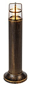 Qazqa - Moderne Stehleuchte I Stehlampe I Standleuchte I Lampe I Leuchte Messing IP54 50 cm - Kiki I Außenbeleuchtung - Kunststoff Zylinder - LED geeignet E27