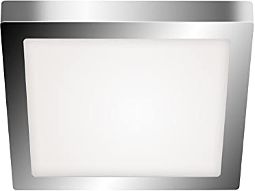 BRILONER - LED Deckenlampe Bad mit Sternenhimmel, einstellbar in warmweiß und neutralweiß, Speicherfunktion, Deckenleuchte, LED Lampe, Badlampe, Badezimmerlampe, 30x30x3,2 cm, Chromfarbig