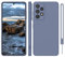ORDA Hülle für Samsung Galaxy A53 5G Silikon Case, Hanyhülle für Samsung A53 Case Dünn mit Microfiber, Kameraschutz und Bildschirmschutz, Kratzfeste Hülle für Samsung Galaxy A53 5G 2022 Blau Grau