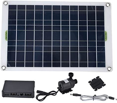 Arsor Kit de Bomba de Agua Solar, Panel de 50 W, 800 L/h, Kit de Bomba de Fuente Solar de 12 V, Kit de Bomba de Agua de Fuente Solar de CC de bajo Ruido, Bomba Sumergible, Fuente de Agua Alimentada