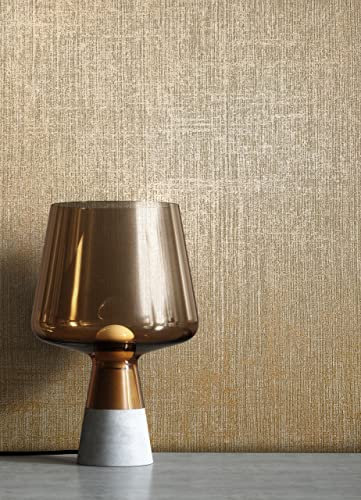 NEWROOM Papier peint Taupe Légèrement Brillant Intissé - Couleurs Unies Or Unicolore Aspect Lin Moderne