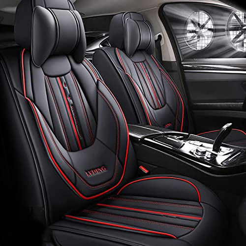 Maipula Auto Sitzauflage Für Audi A3 Sportback Hatchback 2002-2023 Luxus 5 Sitze Allwetter-Autositzbezug Kunstleder Komfortabler Autositzbezüge,Schwarz