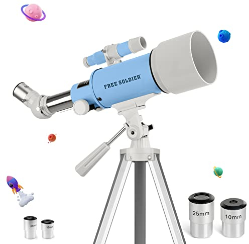 Teleskop Astronomie - Fernrohr Teleskop für Kinder & Erwachsene und Einsteiger 400x70mm Astronomisches Refraktor Teleskop mit FMC Optik Smartphone Adapter, Stativ, Weihnachts Geschenk für Kinder