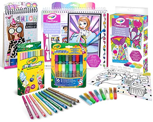 CRAYOLA Creations, Set Coloring Fashion Design and Create mit Sand | Kreative Beschäftigung und Geschenk für Kinder, ab 6 Jahren