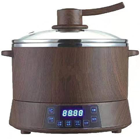 ZOOPX Mini Arrocera de 4L con Vapor, Cocción Antiadherente, Protección contra Altas Temperaturas, Operación con un Solo Toque, Cocinar Arroz, Carne, Fideos o Sopa,Wood Grain B-4L