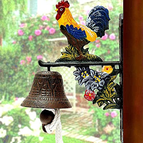 HEPPPP Türglocke Vintage Retrostil Metallguss Eisen Hahn Wandmontierte Haus Garten Dekor Zugangskontrolle for Zuhause for Erinnerung Mahlzeitglocke