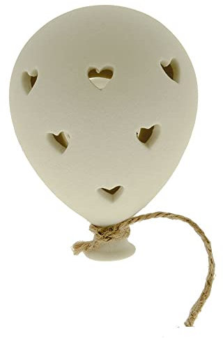 6 PZ Bolla Palloncino LED in Ceramica biscottata 9 cm BOMBONIERA