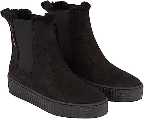 Tommy Hilfiger Essential Chelsea WARMBOOTIE FW0FW07661, Stivale Basso Donna, Nero (Black), 40 EU