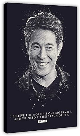 GKEVER Kunstwerk Malerei Leinwanddrucke Jet Li Motivational Posters Home Furnishing Decorative Living Room Bedroom 60x90cm Senza Cornice