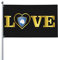 Antarktis-Flagge mit GoldDekorative Flagge für den Außenbereich, 3 x 1,5 m, schwarz-weiß karierter Hintergrund, Polyestergewebe, helle Farben sind leicht zu verblassen, schnell trocknende Metalllöcher