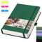 EMSHOI Notizbuch A5-400 Seiten, 100 g/m² dicker Notizblock, liniertes Tagebuch, Hardcover, veganes Leder, liniert, Notizbuch, täglich für Damen, Herren, Arbeit, Schule, Büro, Schreiben, Haftnotizen,
